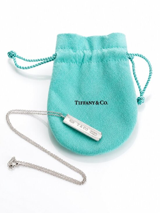 Tiffany & Co. Jewelry - TIFFANY and CO 1837 Sterling Silver 925 18" Bar Pendant Necklace Vintage